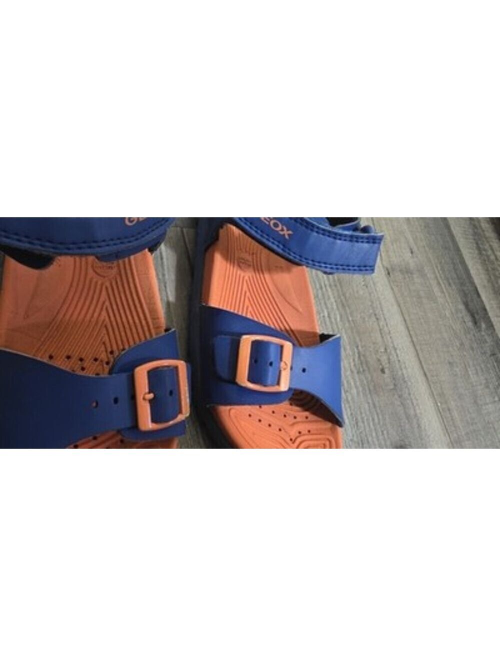Geox J Sandal Fusbetto Royal Blue/Orange Water Friendly Kids Sz 1 Hook And Loop - Picture 6 of 7